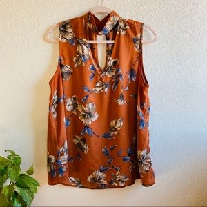 W5 Sleeveless Blouse w/ Choker Style Collar